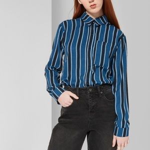 Wild Fable Blue Striped Button Down Shirt S